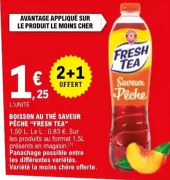 "FRESH TEA" Boisson au thé saveur pêche 1.50 L