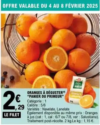 "PANIER DU PRIMEUR" Oranges à déguster angis