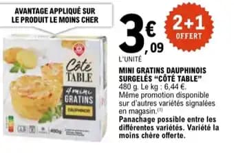 "CÔTÉ TABLE" Mini gratins dauphinois surgelés 480 g