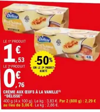 "DÉLISSE" Crème aux (eufs à la vanille 400 g