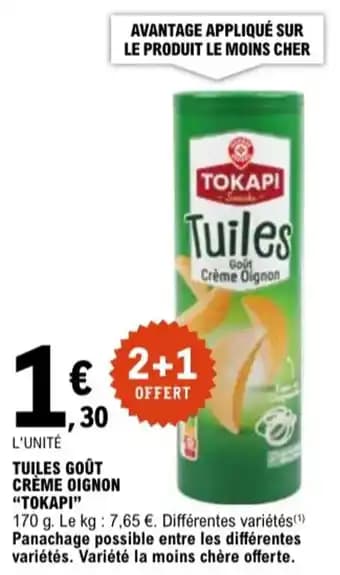 "TOKAPI” Tuiles goût crème oignon 170 g