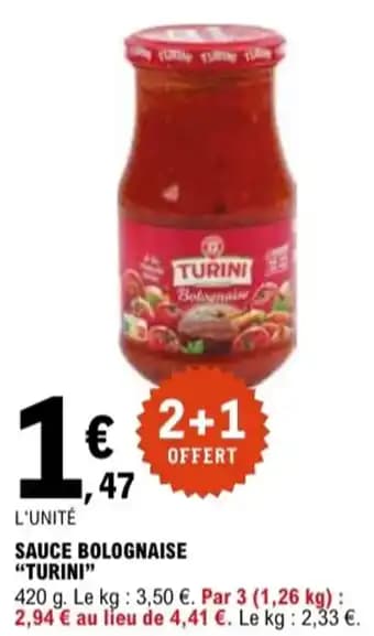 "TURINI" Sauce bolognaise 420 g
