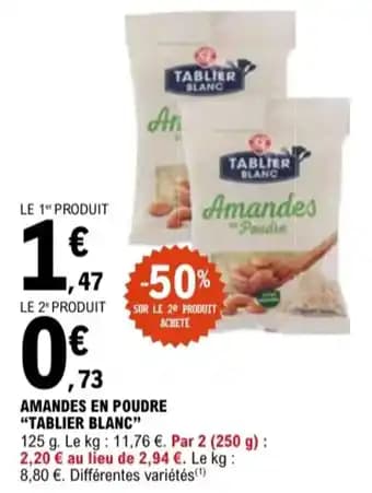 "TABLIER BLANC" Amandes en poudre 125 g