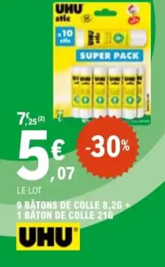 UHU 9 bâtons de colle 8,26 + 1 baton de colle 21 g