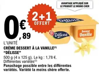 "DÉLISSE" Crème dessert à la vanille 500 g