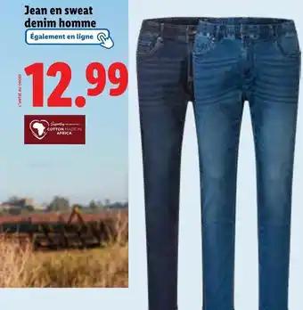LIVERGY Jean en sweat denim homme