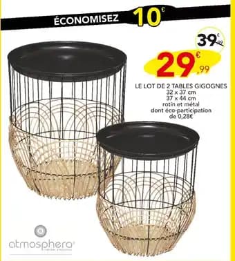 atmosphera Le lot de 2 tables gigognes