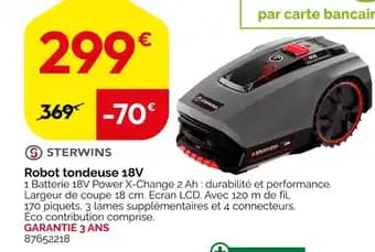 STERWINS Robot tondeuse 18V