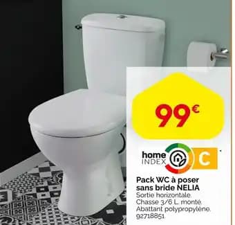 Pack wc à poser sans bride nelia