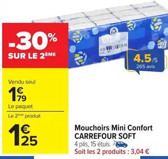 CARREFOUR SOFT Mouchoirs Mini Confort