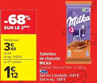 MILKA Tablettes de chocolat 3 x 100 g