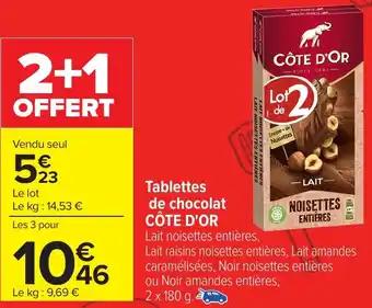 CÔTE D'OR Tablettes de chocolat 2 x 180 g