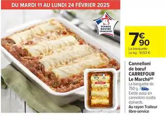 CARREFOUR Cannelloni de bœuf Le Marché 750 g