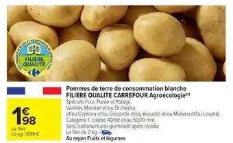 FILIERE QUALITE CARREFOUR Pommes de terre de consommation blanche Agroécologie 2 kg