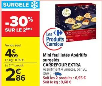 CARREFOUR EXTRA Mini feuilletés Apéritifs surgelés 359 g
