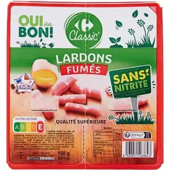 CARREFOUR CLASSIC' Lardons conservation sans nitrite