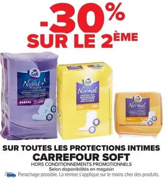 Soft les protections intimes carrefour