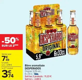 Desperados bière aromatisée 6 x 33 cl