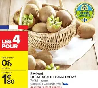 Filière qualité carrefour kiwi vert 85/95 g