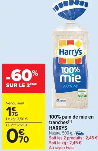 Harry's 100% pain de mie en tranches 500 g