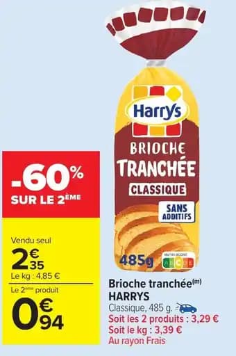 Harry's brioche tranchée 485 g