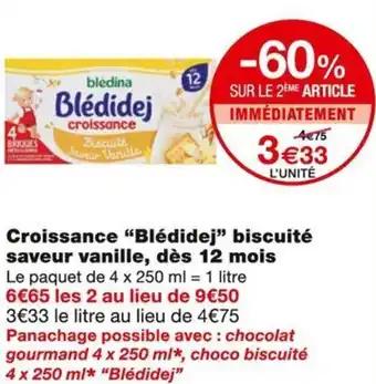 Blédidej Croissance biscuité saveur vanille, dès 12 mois 1 l