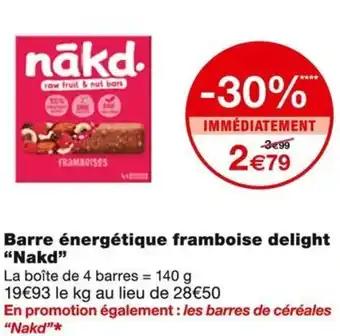 Nakd barre énergétique framboise delight 140 g