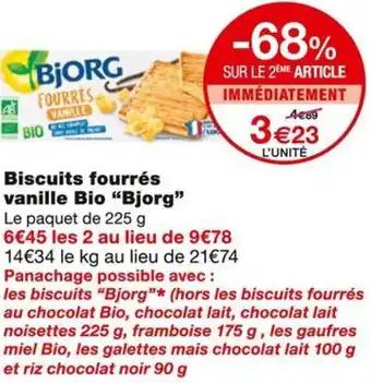 Bjorg biscuits fourrés vanille bio 225 g