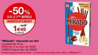 Mikado chocolat au lait 100 g