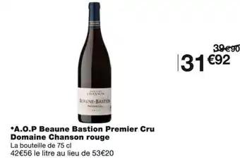 Domaine Chanson rouge A.O.P Beaune Bastion Premier Cru 75 cl
