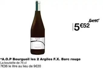 A.O.P Bourgueil les 2 Argiles F.X. Barc rouge 75 cl