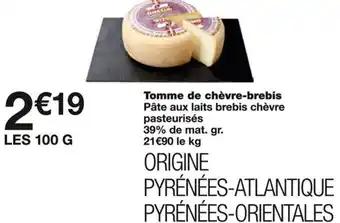 Tomme de chèvre-brebis 100 g