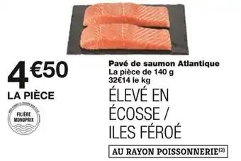 Élevé en écosse / iles féroé pavé de saumon atlantique 140 g