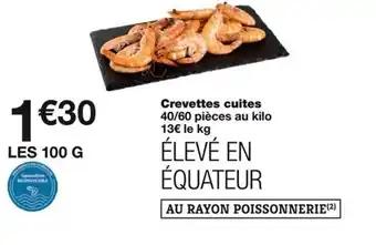 Élevé en équateur Crevettes cuites 40/60 pièces