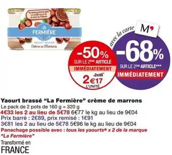 La Fermière Yaourt brassé crème de marrons 320 g