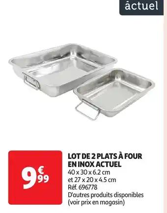 Lot de 2 plats à four en inox actuel