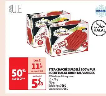 Steak haché surgelé 100% pur boeuf halal oriental viandes 10x7 g