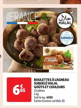 Boulettes à l'agneau surgelé halal goûts et couleurs 1 kg