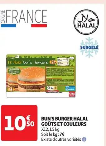 Bun's burger halal goûts et couleurs