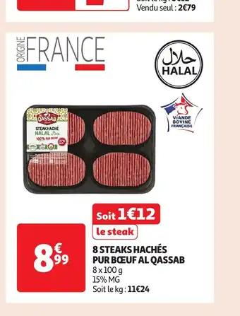 8 steaks hachés pur bœuf al qassab 8x100 8 x 100 g