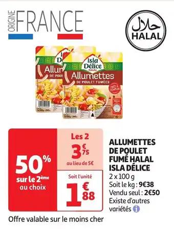 Allumettes de poulet fumé halal isla délice 2 x 100 g