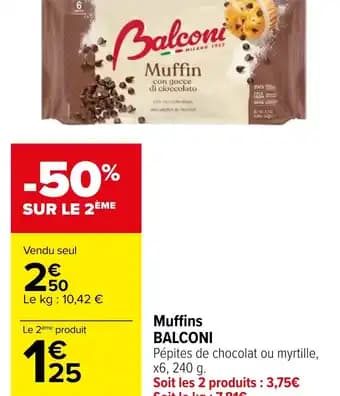 Balconi muffins 6 x 240 g