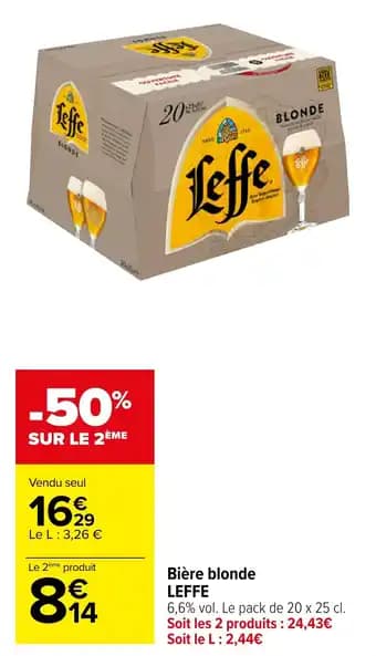 Leffe bière blonde 20 x 25 cl