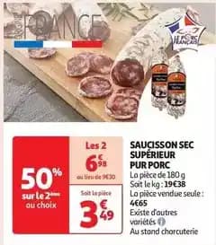 Promotion Exclusives de 7
Saucisson pur porc : Découvrez l'Offre incontournable