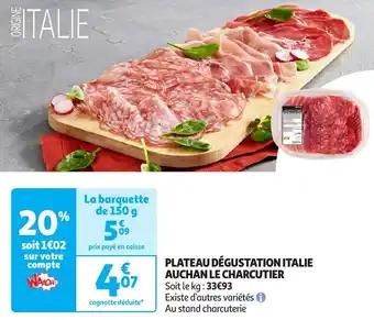 Plateau dégustation italie auchan le charcutier