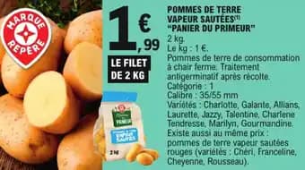 Panier du primeur pommes de terre vapeur sautées 2 kg