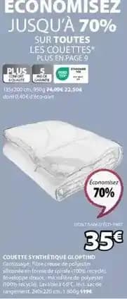 Couette synthétique gloptind