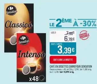 CARREFOUR SENSATION Café en dosettes