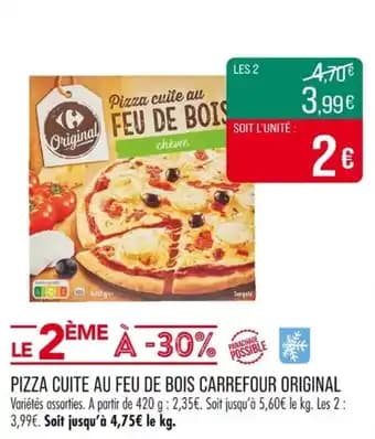 CARREFOUR ORIGINAL Pizza cuite au feu de bois 420 g