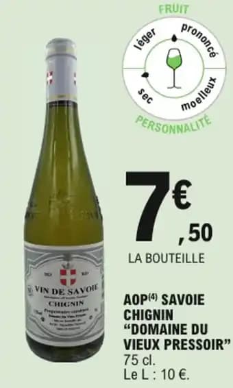 Domaine du vieux pressoir aop savoie chignin 75 cl
